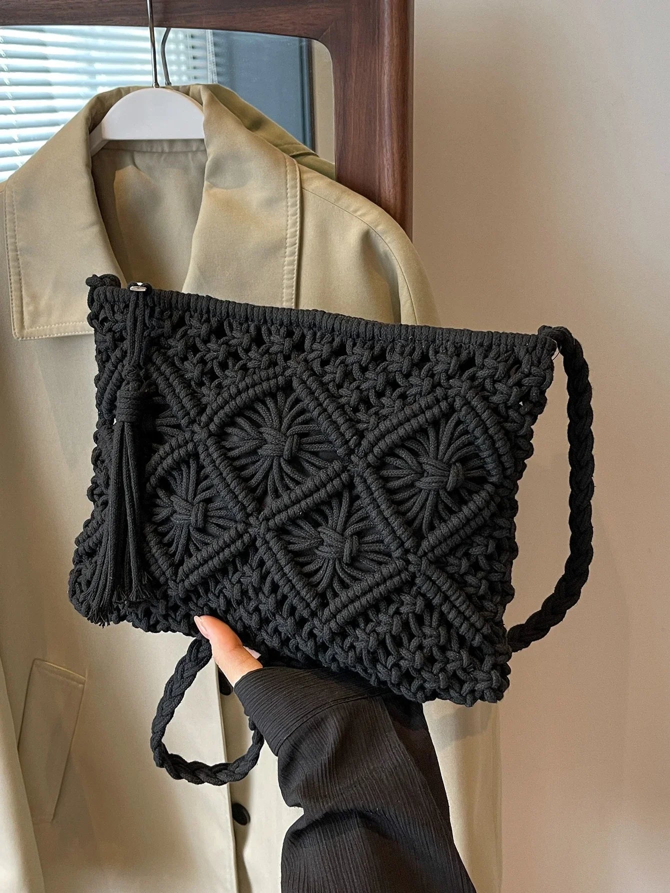 Bolso bandolera tejido