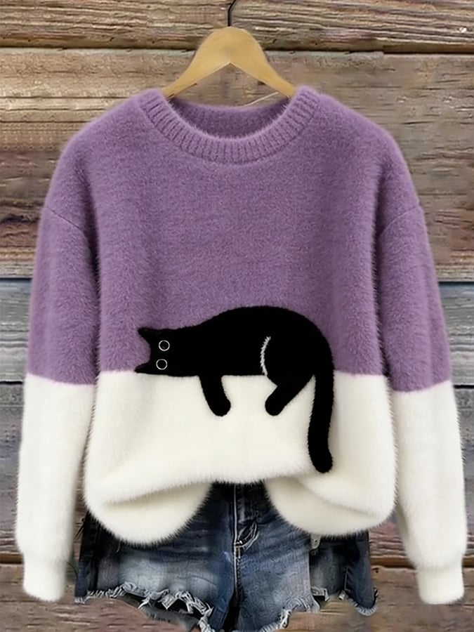 LUNA | Suéter con estampado gatuno