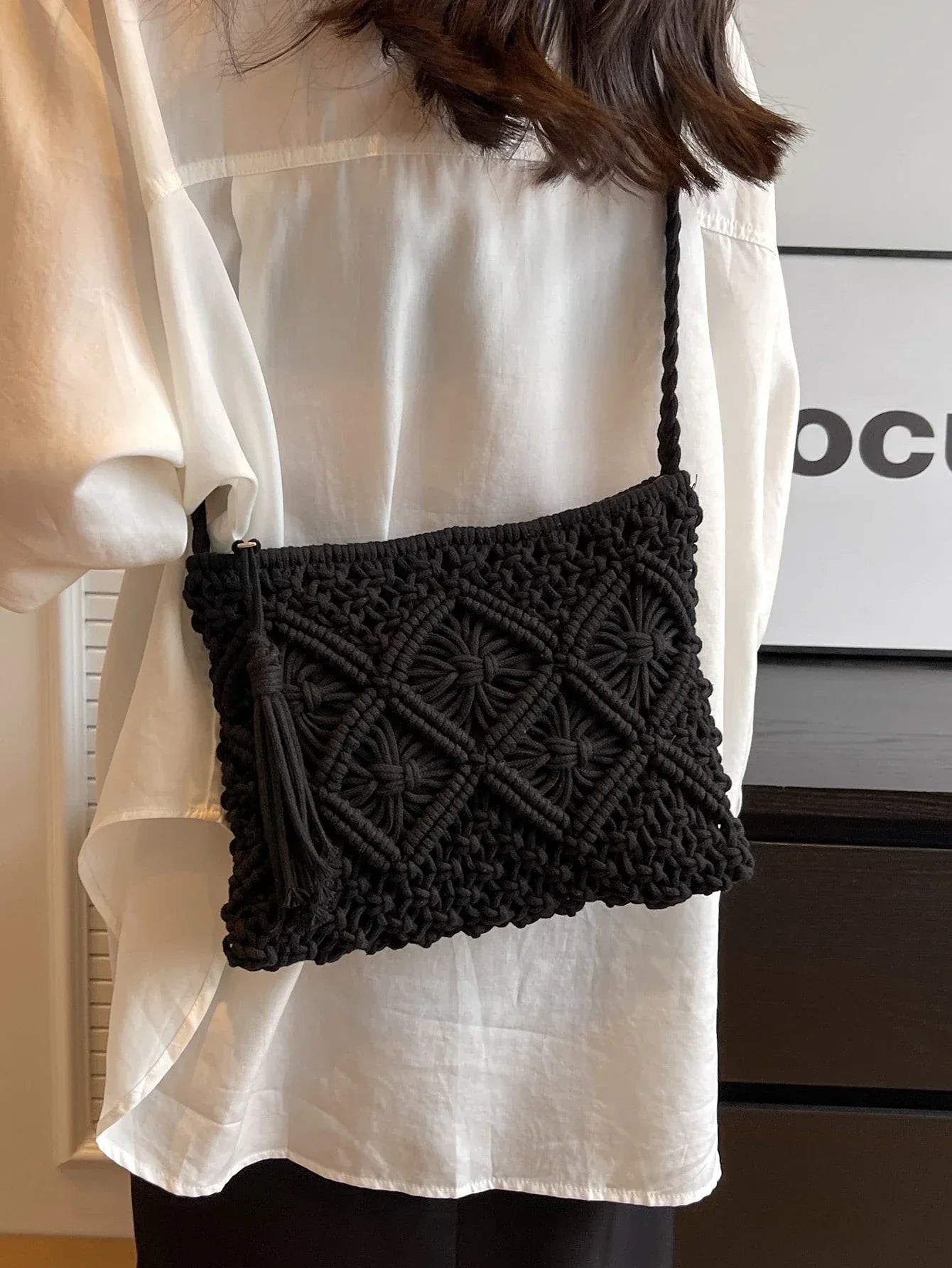 Bolso bandolera tejido