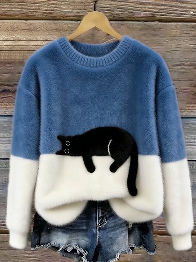 LUNA | Suéter con estampado gatuno