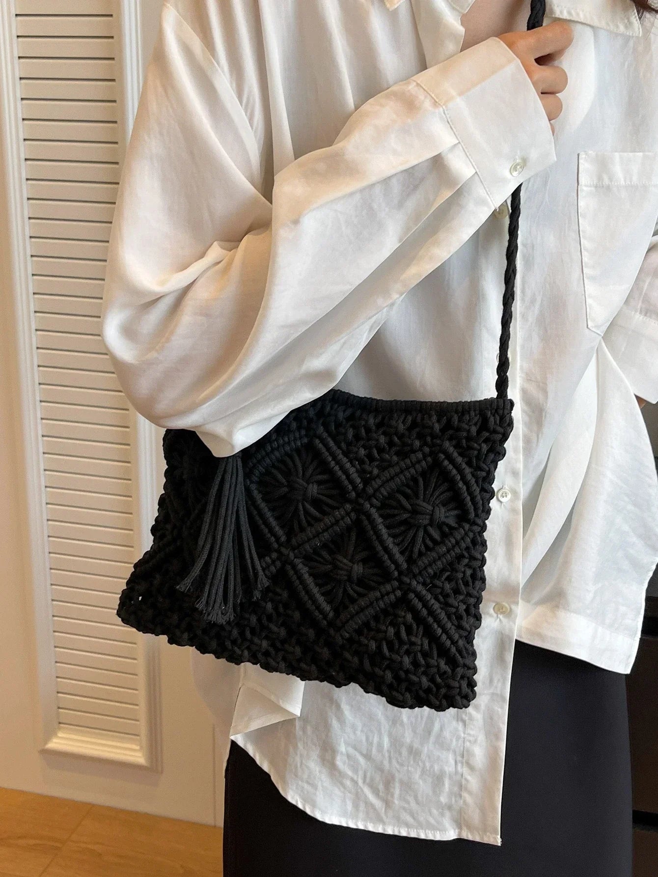 Bolso bandolera tejido