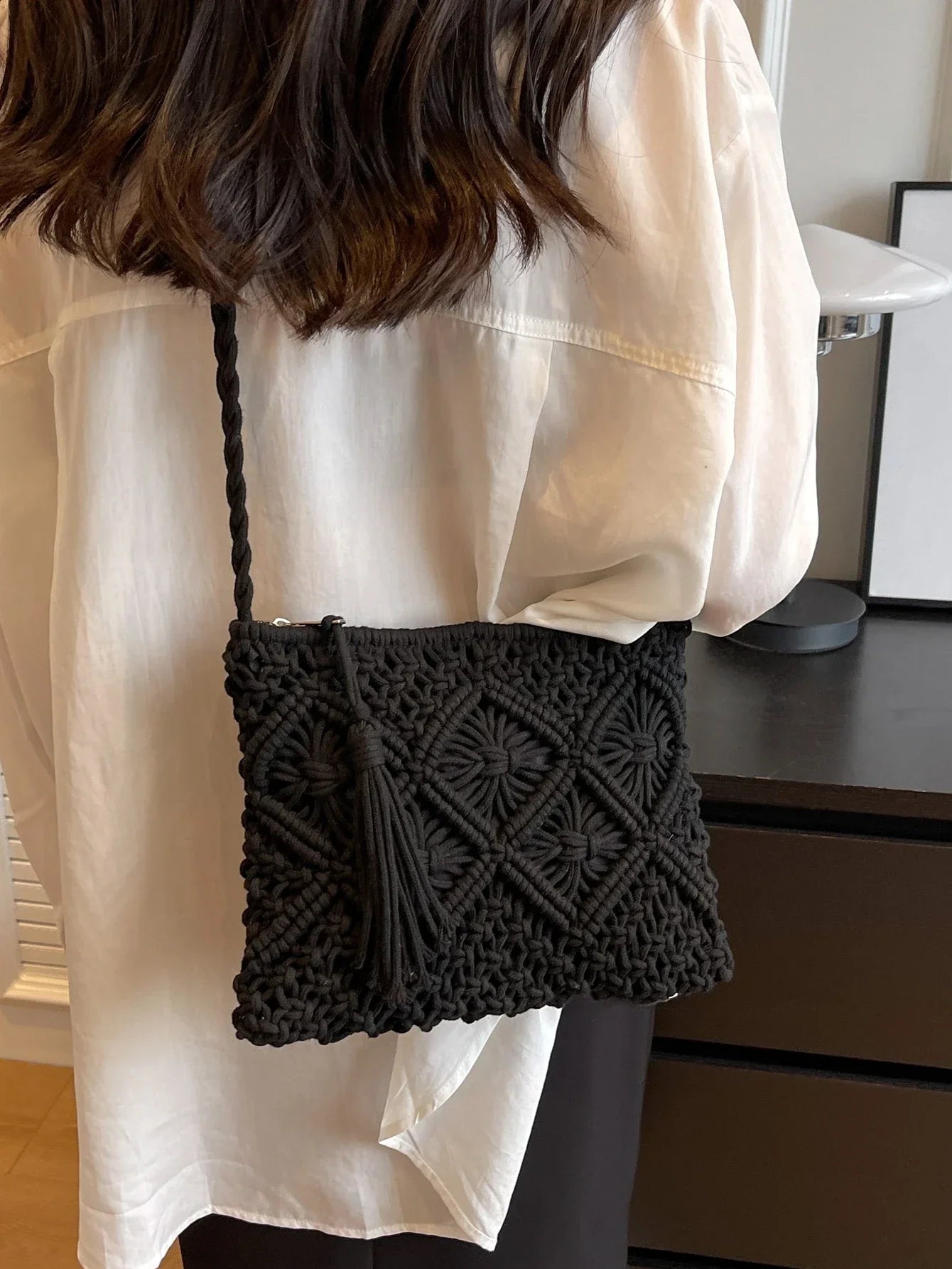 Bolso bandolera tejido