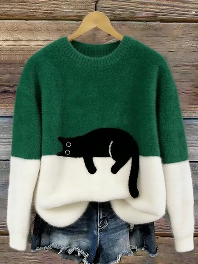 LUNA | Suéter con estampado gatuno