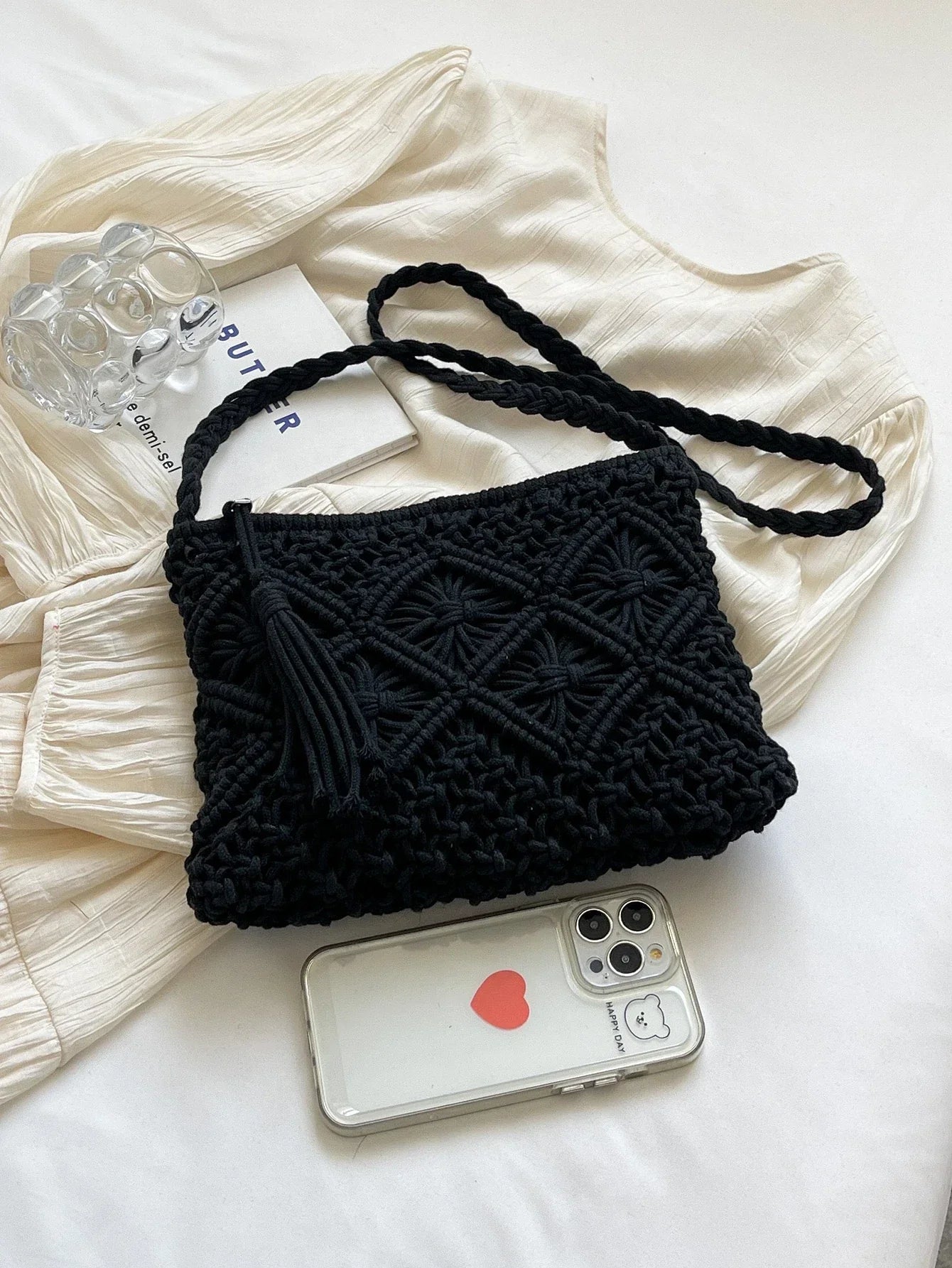 Bolso bandolera tejido
