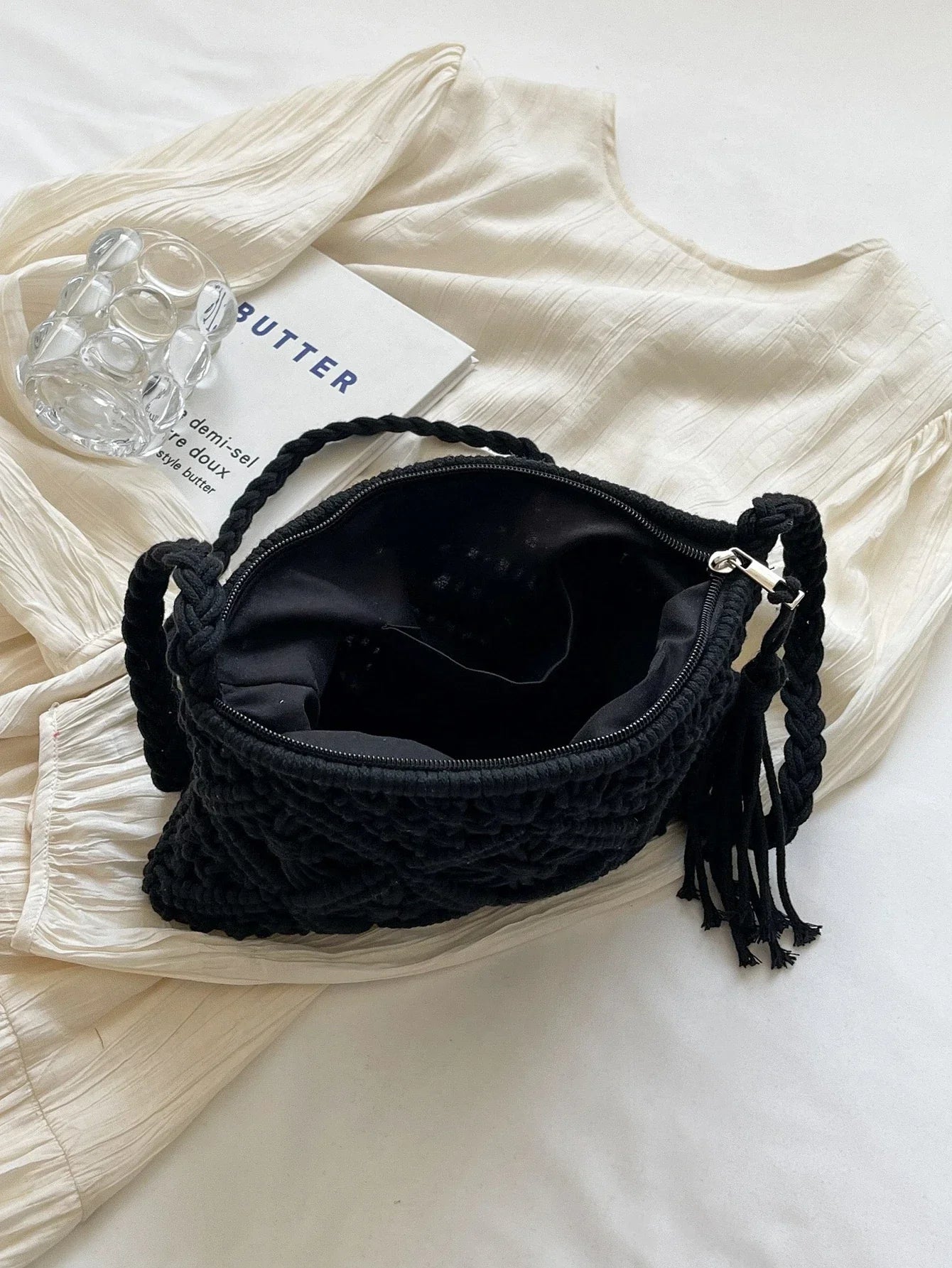 Bolso bandolera tejido