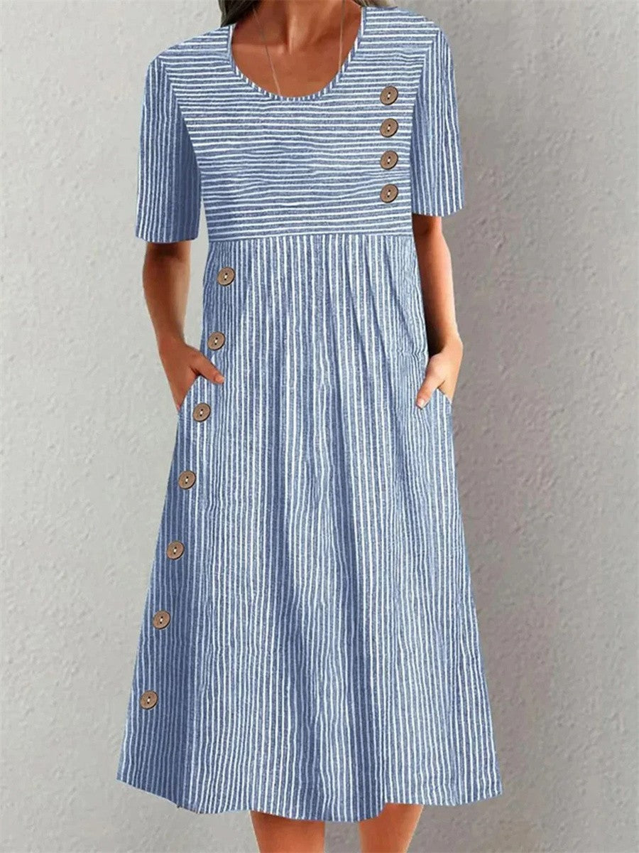 Ashley | Vestido midi rayée