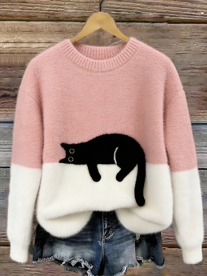 LUNA | Suéter con estampado gatuno