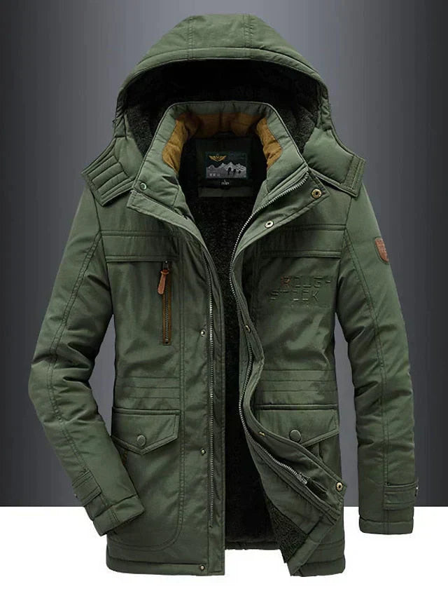 Simón | Abrigo de Invierno para Hombre de Forro Polar Caliente de Mezcla de Lana Premium