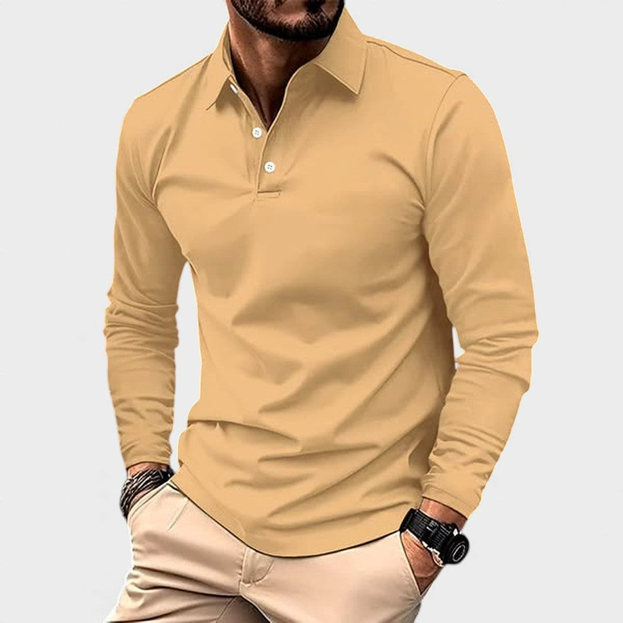 Guillermo| Polo casual de manga larga caqui